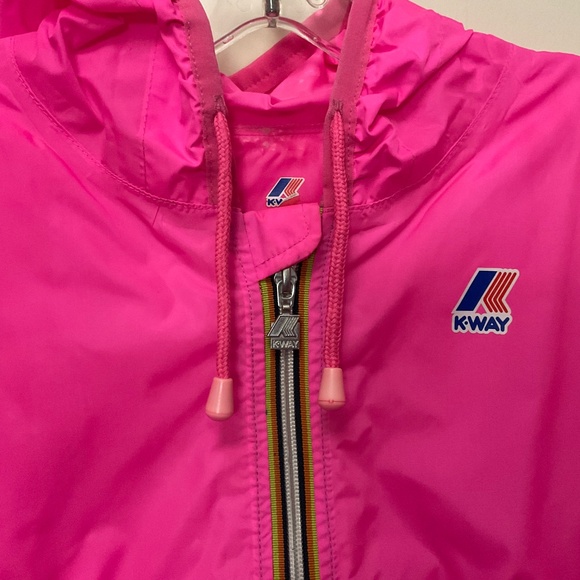 Women’s Large Hot Pink K Way Jacket Wind Breaker - Picture 2 of 7